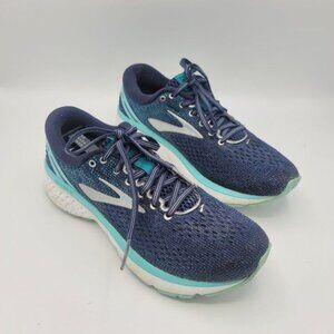 Brooks Ghost 11 Women’s Running Shoe Size 8.5  Navy/Aqua/Grey